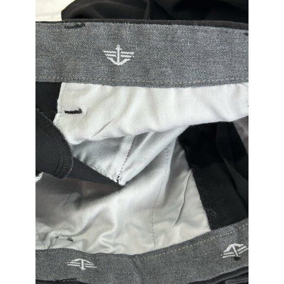 DOCKERS 34x32 Workday Khaki Pants Stretch Classic Smart 360 Flexible Waist Black - Picture 10 of 16